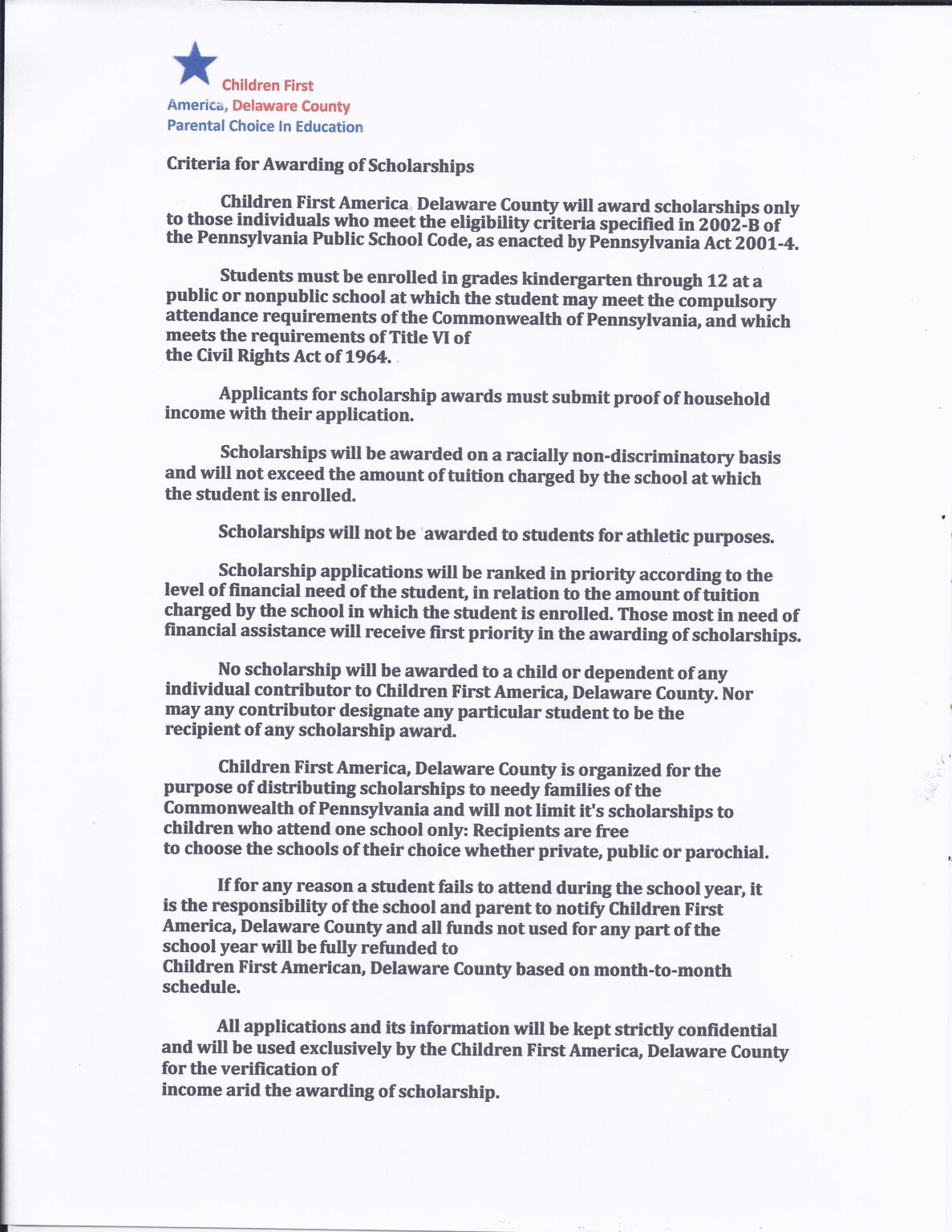 Scholarship Application